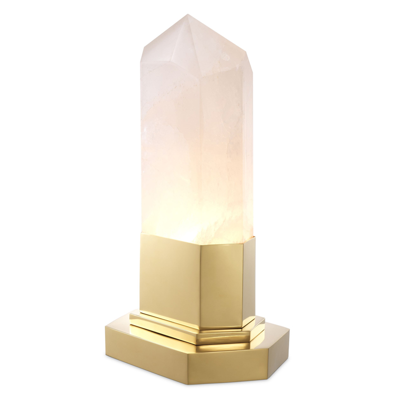 Настольная лампа Eichholtz Table Lamp Rock Crystal Золотой Молочный в Краснодаре | Loft Concept 