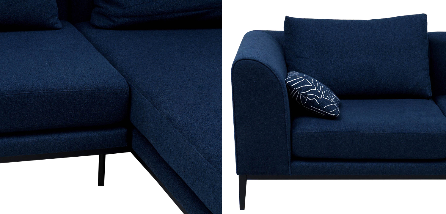 Угловой диван Ferguson Deep Blue Sofa - фото