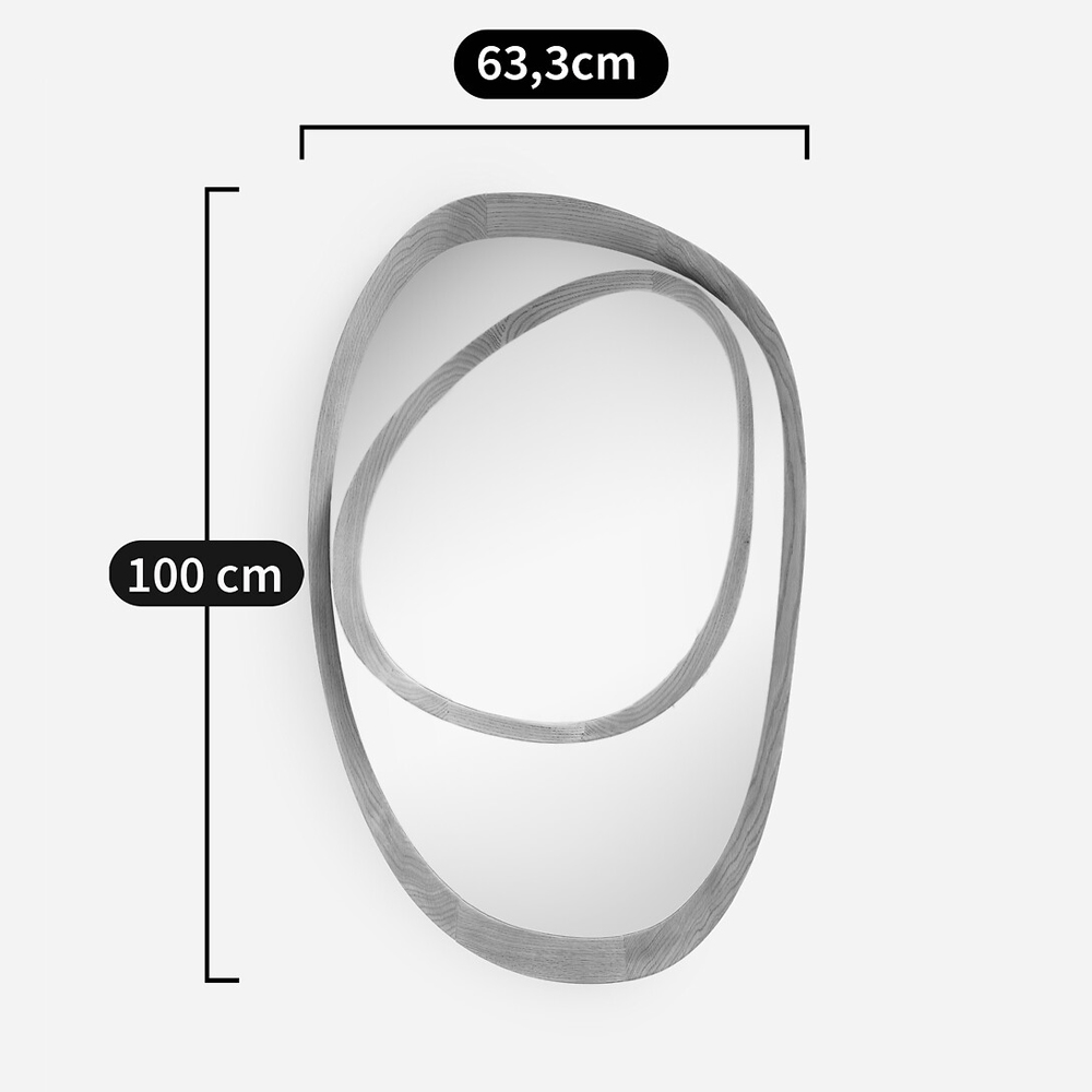 Ассиметричное зеркало в дубовой раме Infinity Symbol в Краснодаре