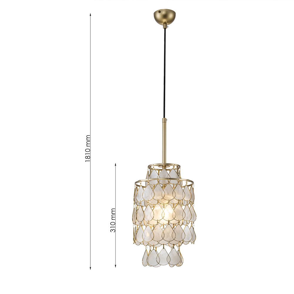 Подвесной светильник с декором из натуральной морской ракушки Iridescent Light в Краснодаре