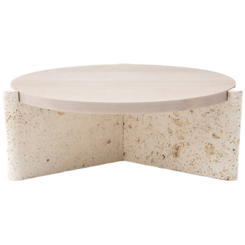 Кофейный стол Isla Travertine Coffee Table Бежевый в Краснодаре | Loft Concept 