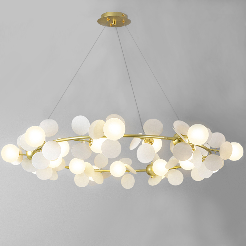 Люстра MATISSE Chandelier circle white Золотой Белый в Краснодаре | Loft Concept 