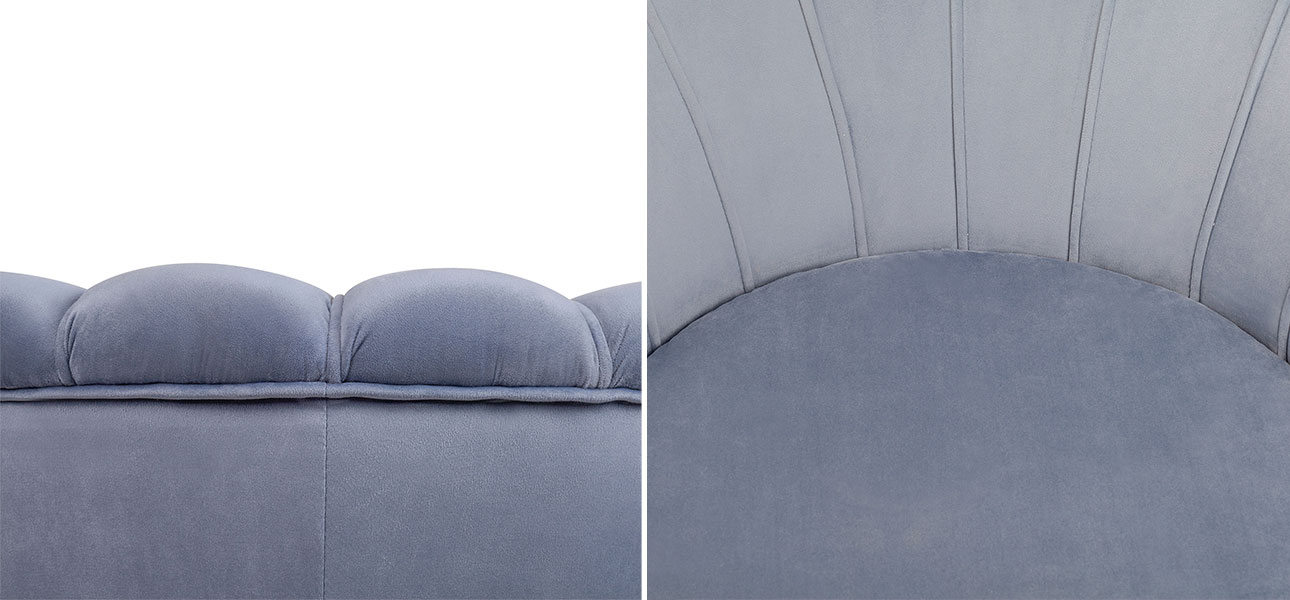 Кресло велюр синий Blue Flower - фото №2