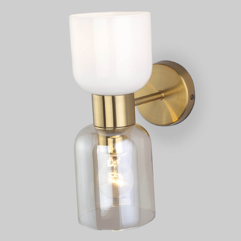 Бра Light maker studio Sconce white and smok brass Латунь Стекло Смок Белый в Краснодаре | Loft Concept 