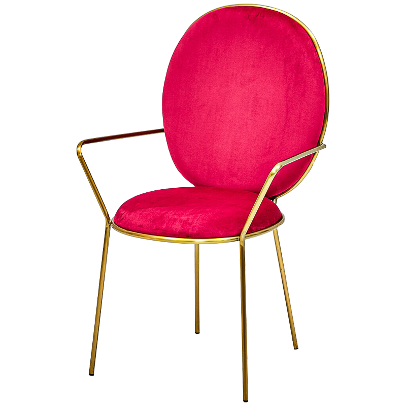 Стул с подлокотниками STAY Chair Fuchsia Фуксия Глянцевое золото в Краснодаре | Loft Concept 