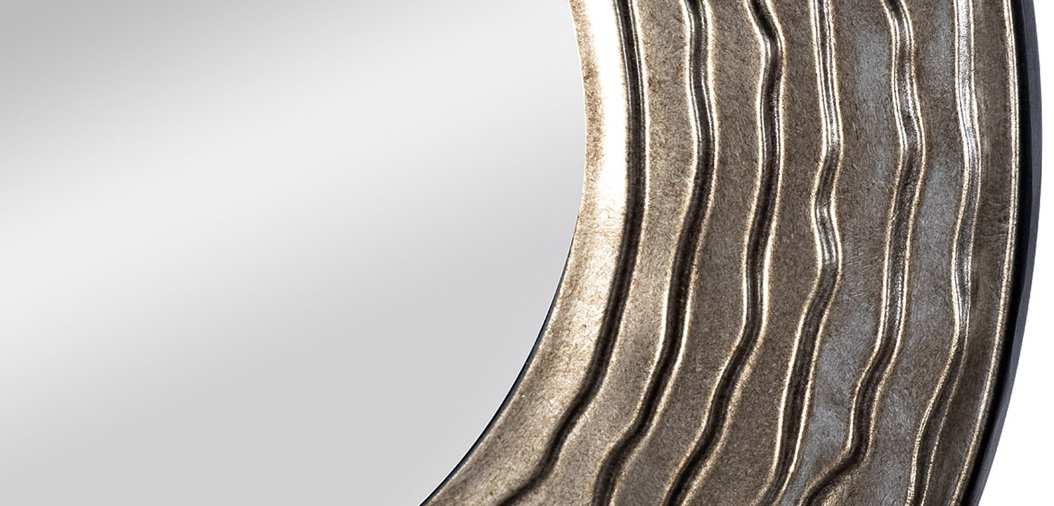 Зеркало Waves Dark Silver Oval Mirror - фото