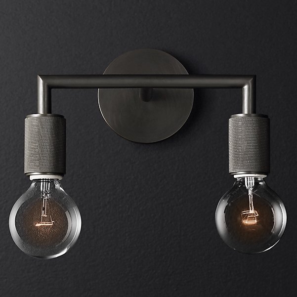 Бра RH Utilitaire Double Sconce Black Темная бронза в Краснодаре | Loft Concept 