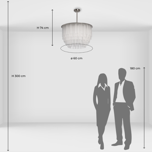Люстра круглая с прозрачными стеклянными трубками Nembus в Краснодаре