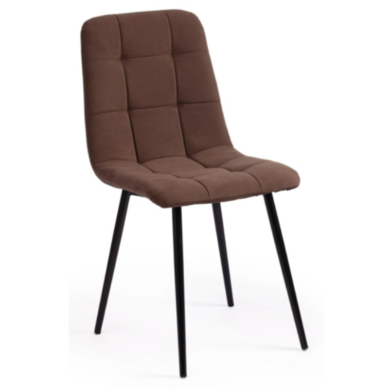 Стул Nancy Velour Brown Chair Коричневый Черный в Краснодаре | Loft Concept 