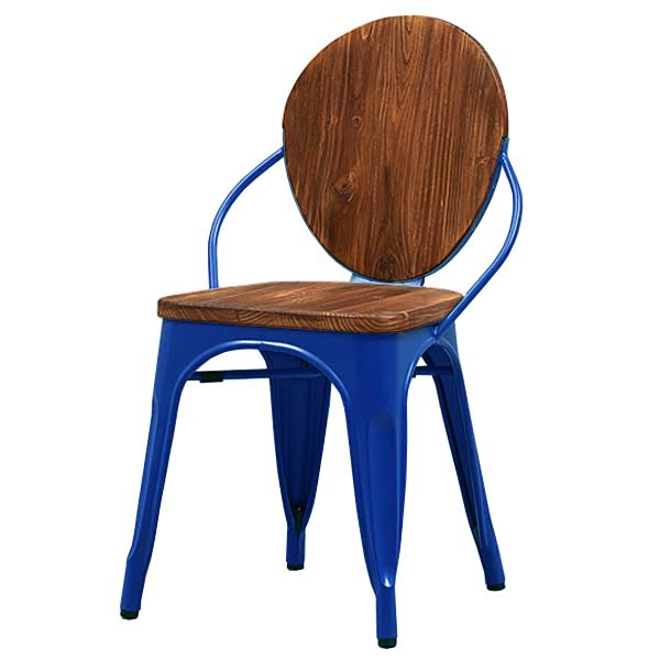 Стул Tolix chair Wooden Blue Дуб темный Синий в Краснодаре | Loft Concept 