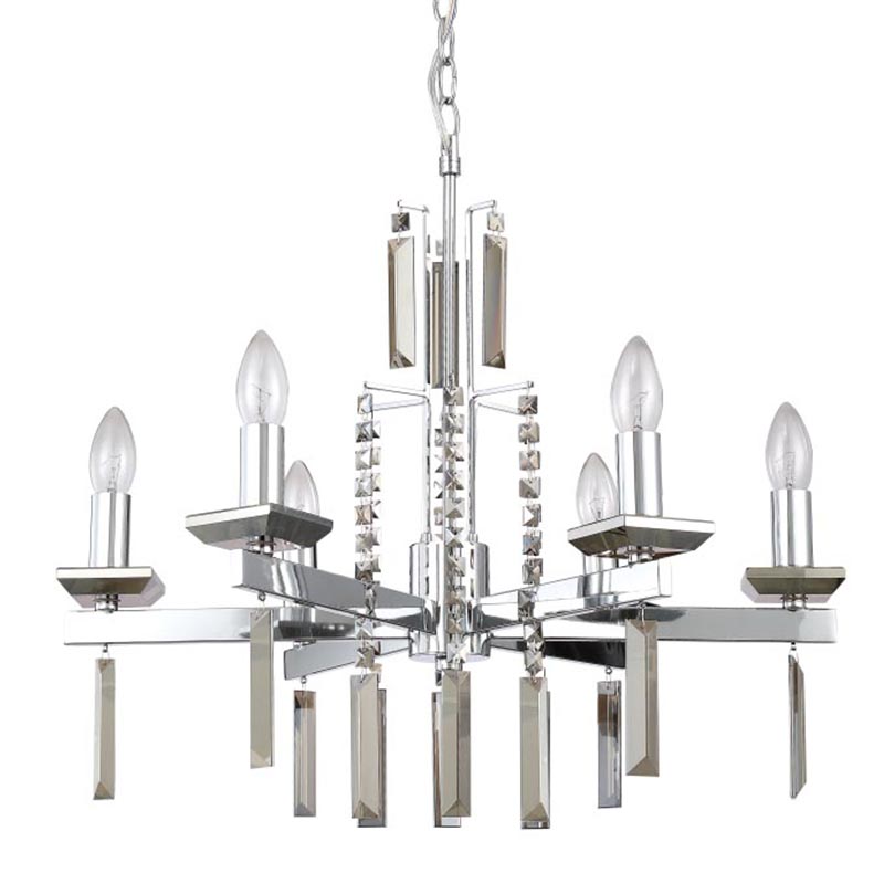 Люстра Vivien Crystal Chrome Chandelier 6 Хром Серый в Краснодаре | Loft Concept 