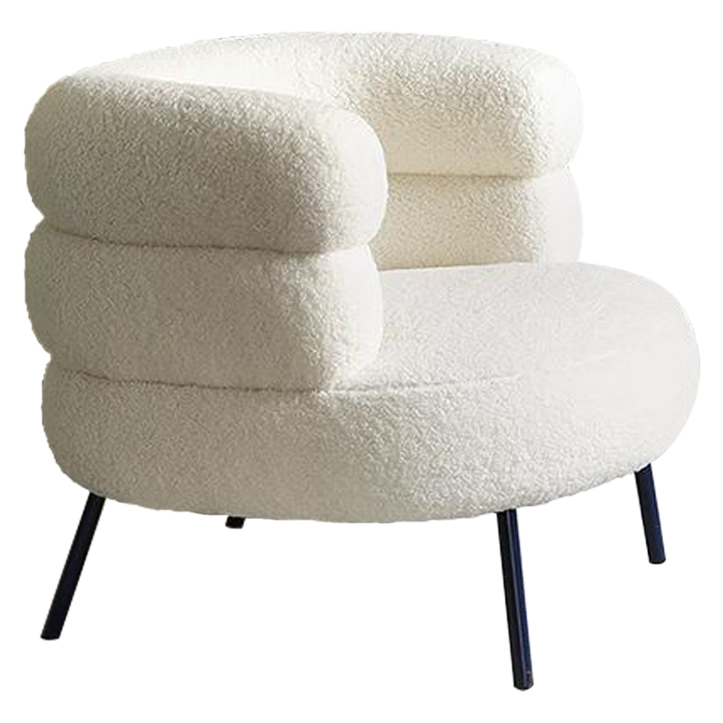 Кресло Boyle White Boucle Armchair Белый Черный в Краснодаре | Loft Concept 