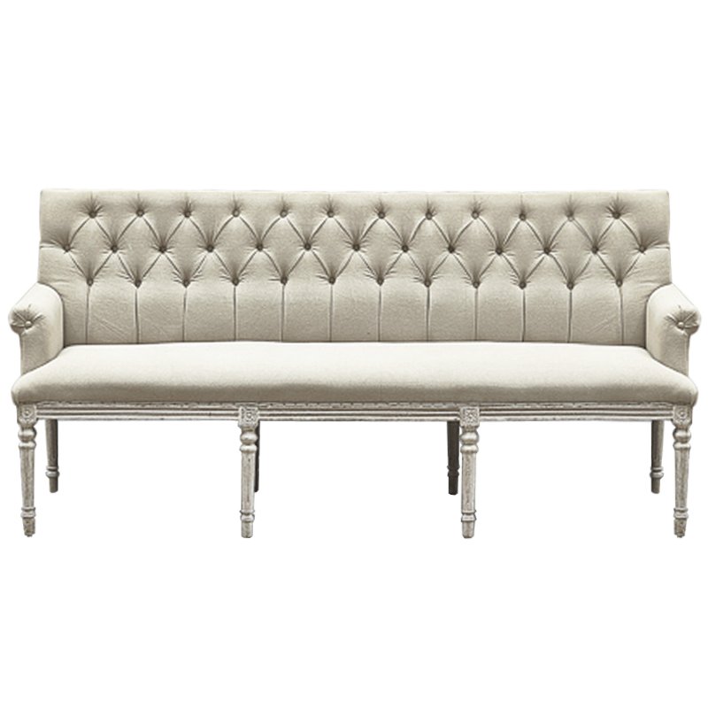 Диван Luxe Soho Dining Bench Sofa ivory ( слоновая кость ) Дерево Серый в Краснодаре | Loft Concept 