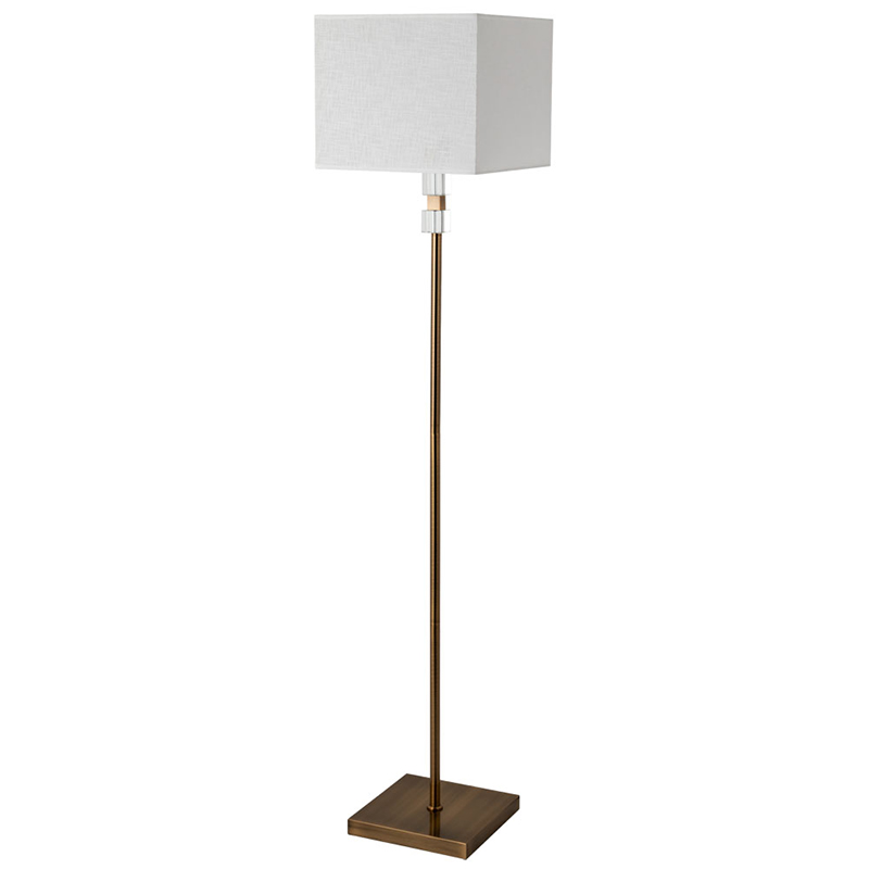 Торшер Tradonico Floor Lamp Brass Латунь Белый Прозрачный в Краснодаре | Loft Concept 