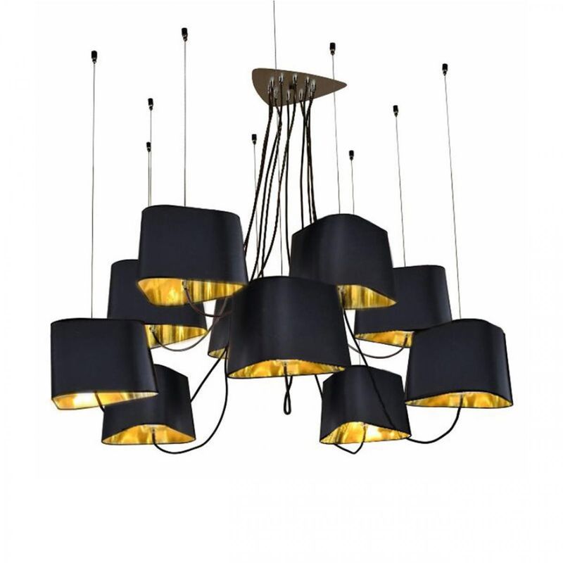 Люстра Designheure Lighting Black 10 плафонов Черный Золотой в Краснодаре | Loft Concept 