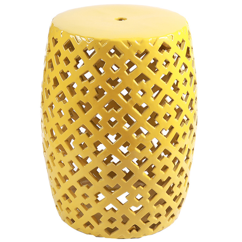 Керамический табурет Yellow Ornament Ceramic Stool Желтый в Краснодаре | Loft Concept 