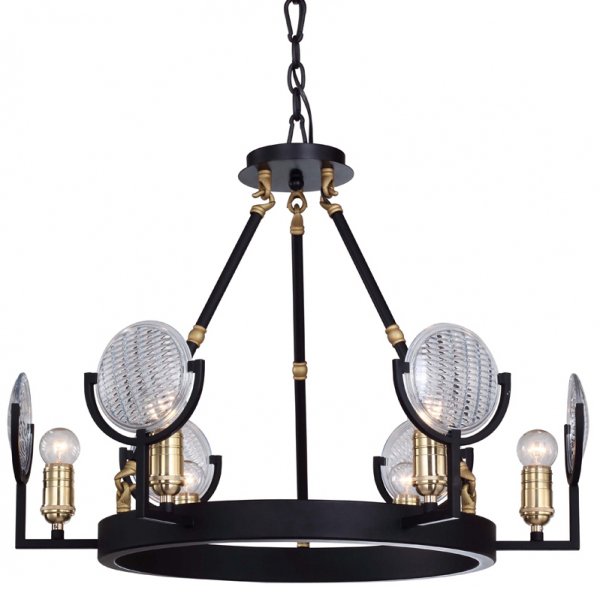 Люстра RH Gaslight Lens Chandelier 6 Черный в Краснодаре | Loft Concept 