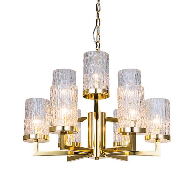 Люстра Estebe Glass Gold Chandelier 9 Прозрачный Золотой в Краснодаре | Loft Concept 