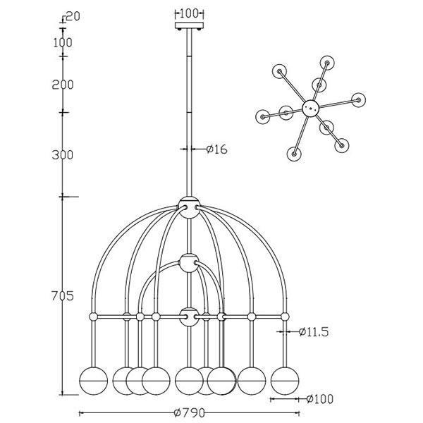 Люстра Heidy Chrome Chandelier 10 в Краснодаре