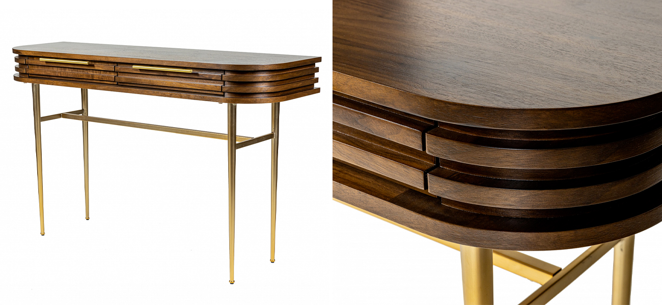 Дизайнерская консоль Wooden Rails - фото