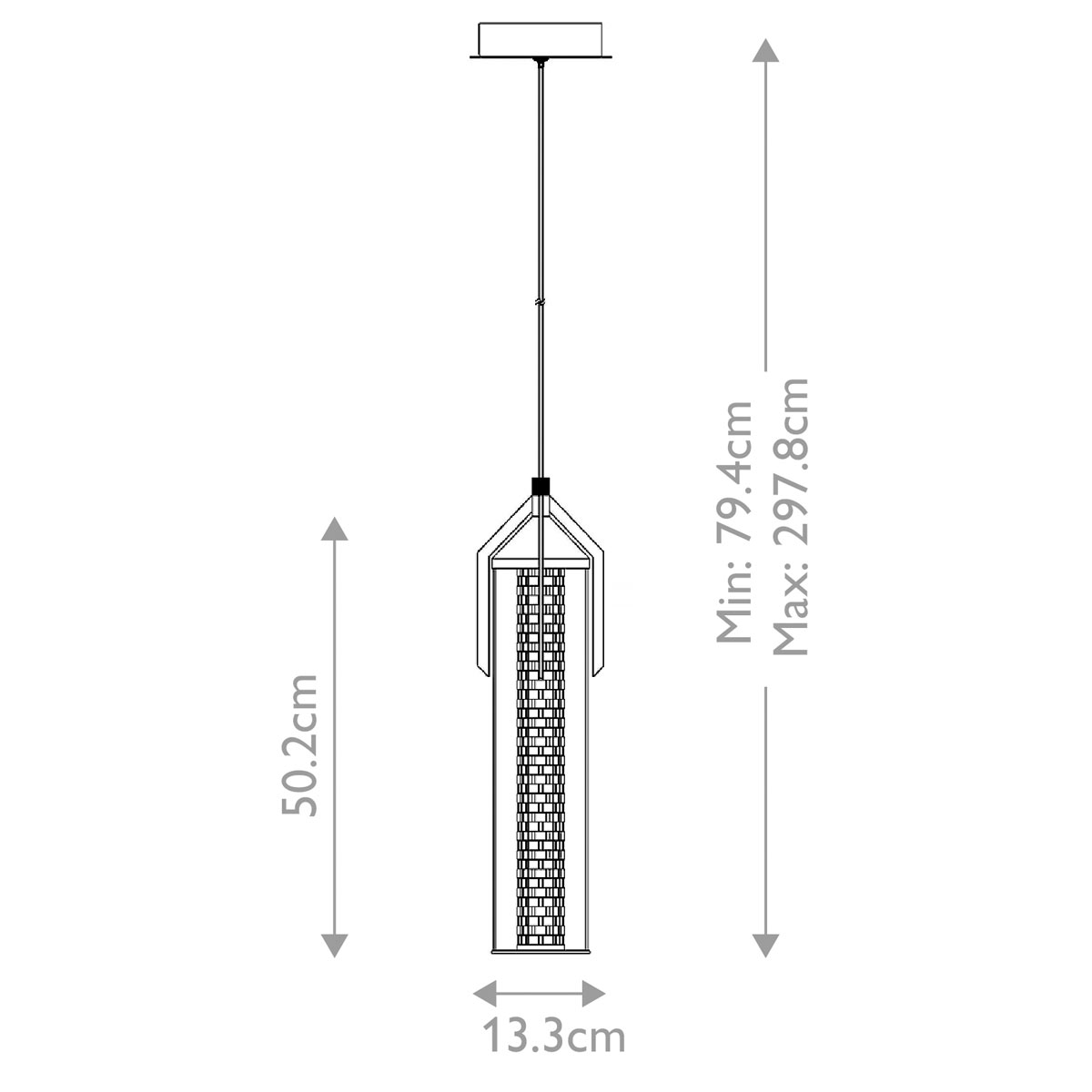Подвесной светильник хромированного цвета с прозрачным цилиндрическим стеклянным плафоном Eurofase в Краснодаре