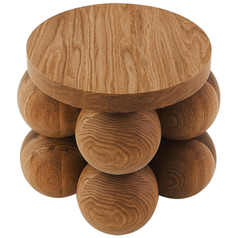 Приставной стол деревянный Wooden Spheres Unique Shaped Side Table Коричневый в Краснодаре | Loft Concept 