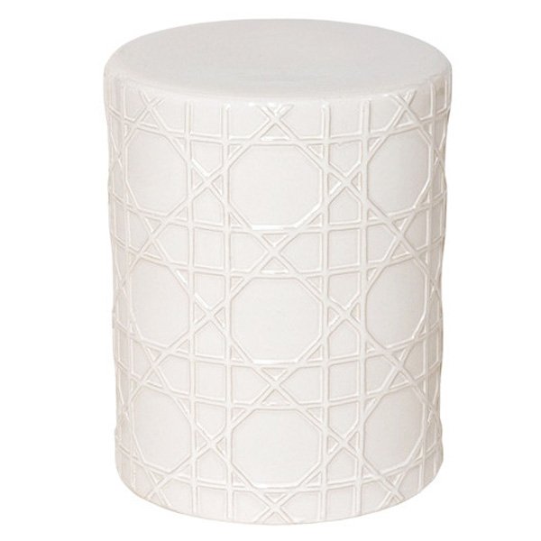 Керамический табурет Cane Garden Stool - White Белый в Краснодаре | Loft Concept 