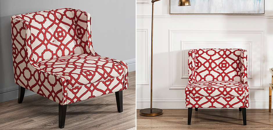 Кресло Red and White Ornament - фото №1