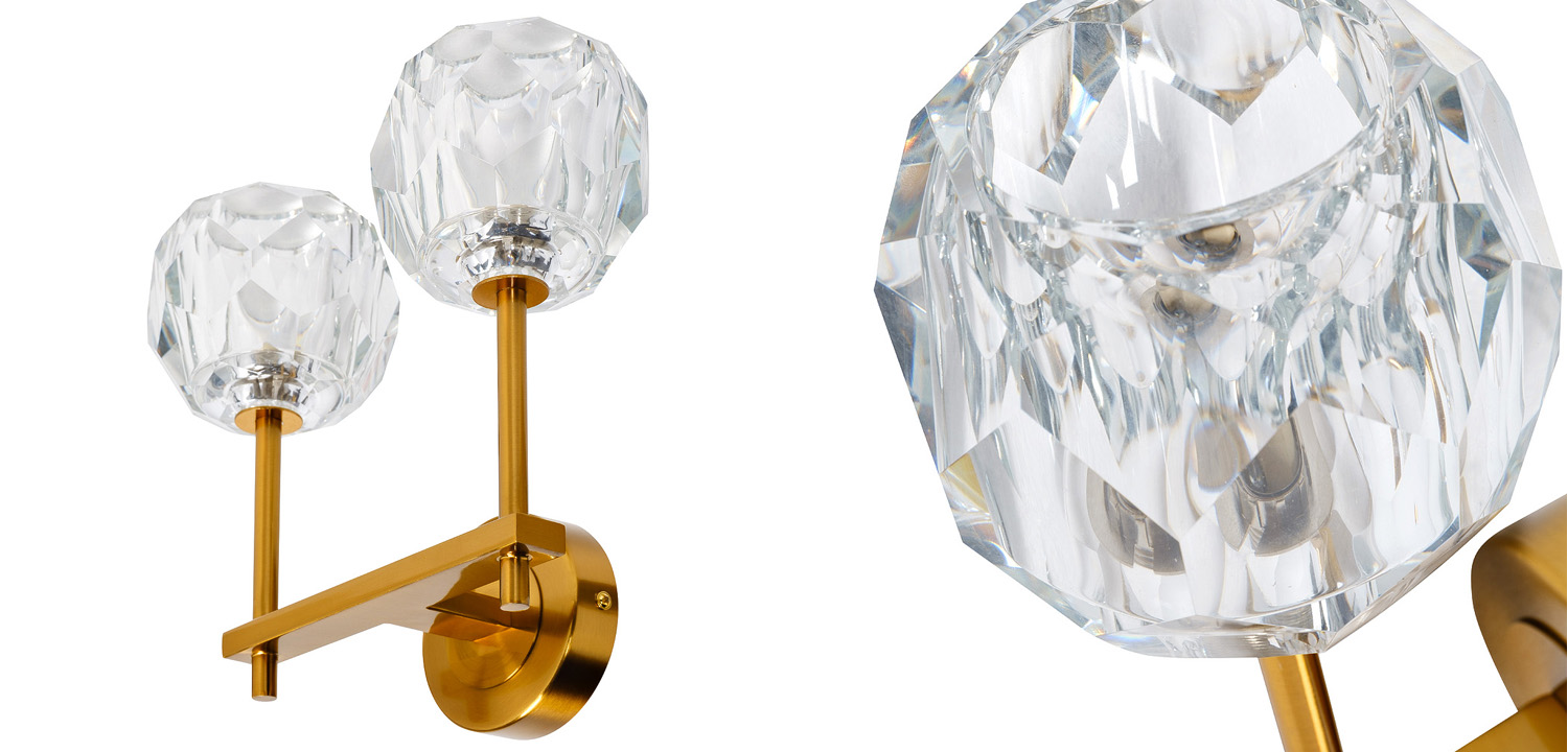 Бра Boule de Cristal Double Wall Lamp Gold - фото