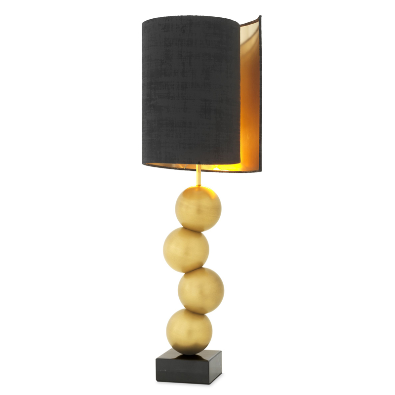 Настольная лампа Eichholtz Table Lamp Aerion Brass Черный Латунь Античная полированная Черный Мрамор Nero в Краснодаре | Loft Concept 