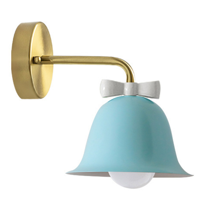 Бра Колокольчик Bell with Bow Blue Wall Lamp Голубой Золотой Голубой Белый в Краснодаре | Loft Concept 