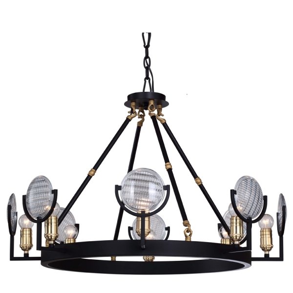 Люстра RH Gaslight Lens Chandelier 8 Черный в Краснодаре | Loft Concept 