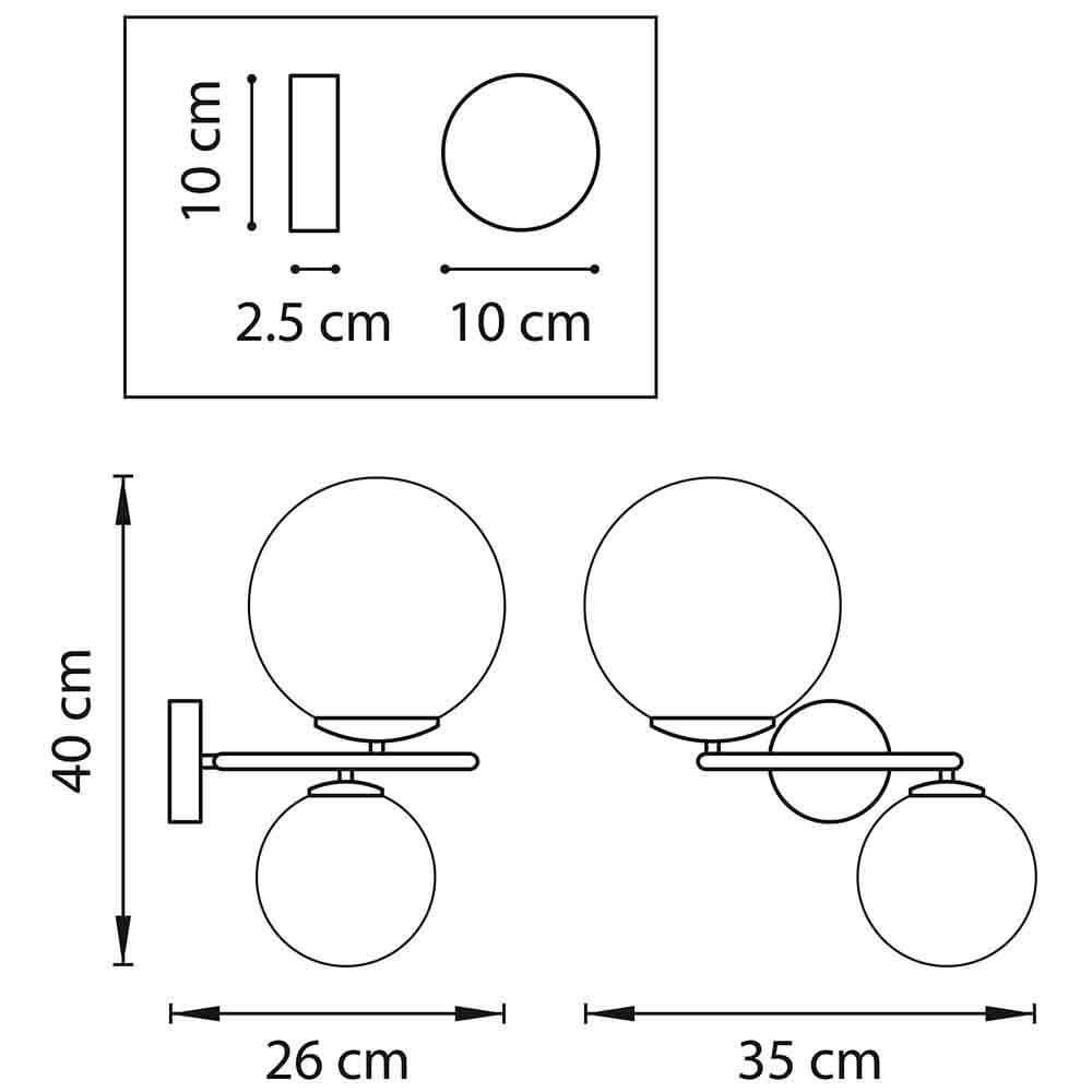 Бра Bubbles on Ring Sconces Black в Краснодаре