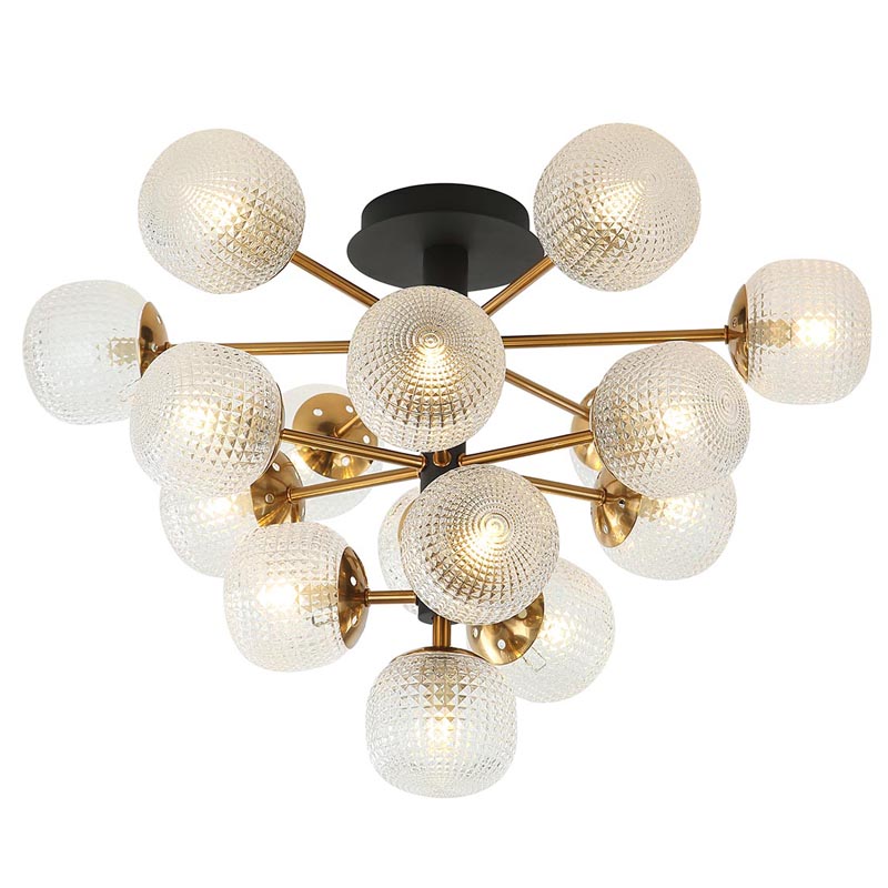 Потолочный светильник Barrett Ceiling Lamp matt Белое матовое стекло Латунь в Краснодаре | Loft Concept 