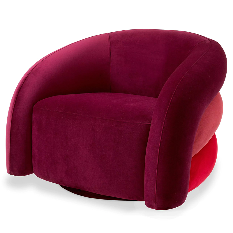 Кресло Eichholtz Chair Novelle Bordeaux Red Velvet Бургундский красный Коралловый Красный в Краснодаре | Loft Concept 