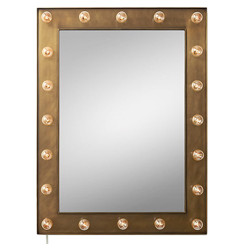 Зеркало с подсветкой Restoration Hardware ILLUMINATED Mirror brass Латунь сатинированная в Краснодаре | Loft Concept 