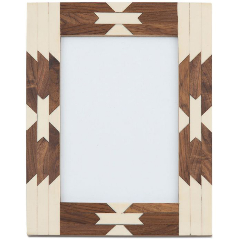 Фоторамка кость Beige Indian Wood Bone Inlay photo frame Бежевый Коричневый в Краснодаре | Loft Concept 