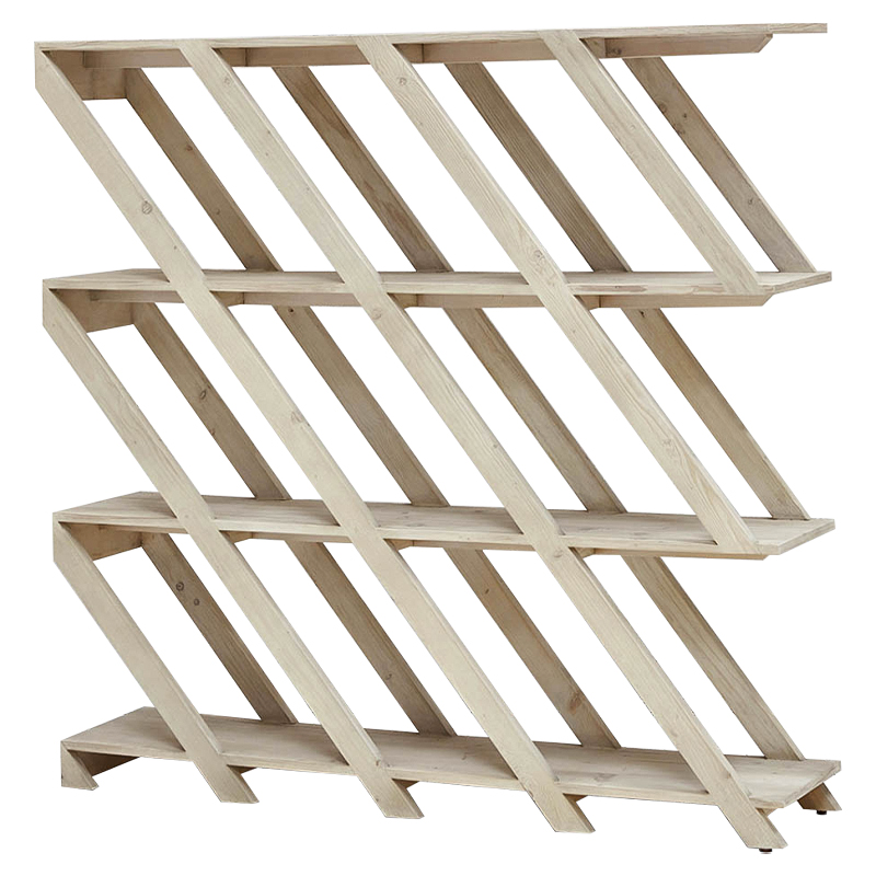 Стеллаж Diagonal Loft Wood Rack Древесина ivory ( слоновая кость ) в Краснодаре | Loft Concept 