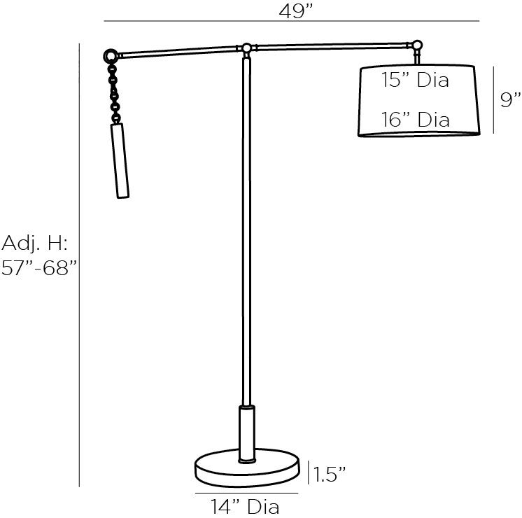 Торшер Arteriors NEWARK FLOOR LAMP Black в Краснодаре