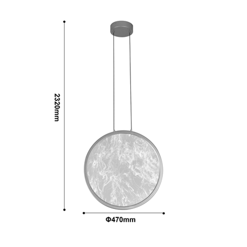 Светодиодный подвесной светильник круглой формы с металлической рамой золотого цвета Marble Glow 47 в Краснодаре