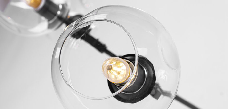 Люстра Сrumpled Glass Bubble Chandelier Black 3 плафона   - фото №2