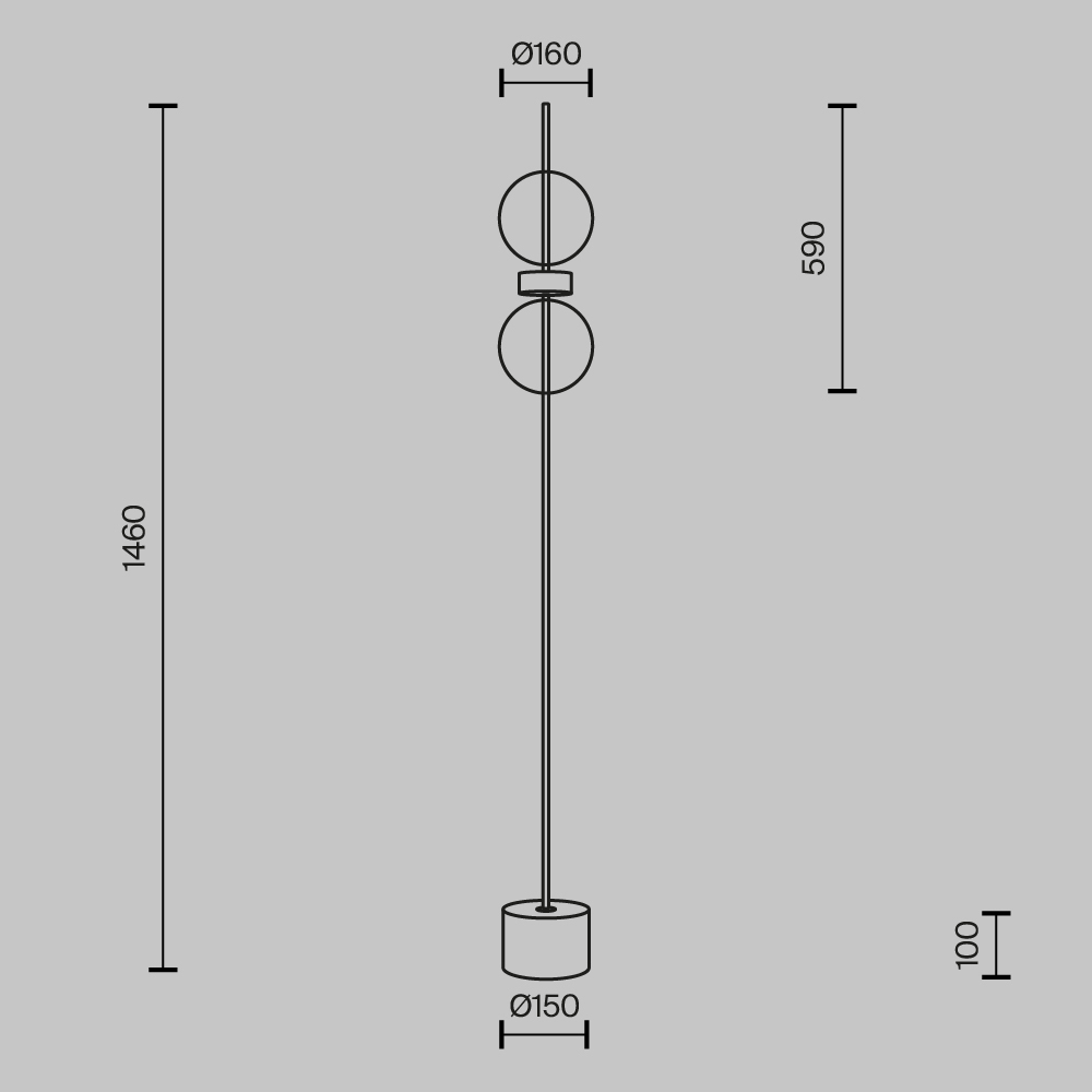 Напольный торшер светодионый Double Moon 3000К 15Вт в Краснодаре