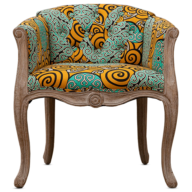 Кресло Yellow and Turquoise Ornament Chair Мульти Бежево-серый в Краснодаре | Loft Concept 