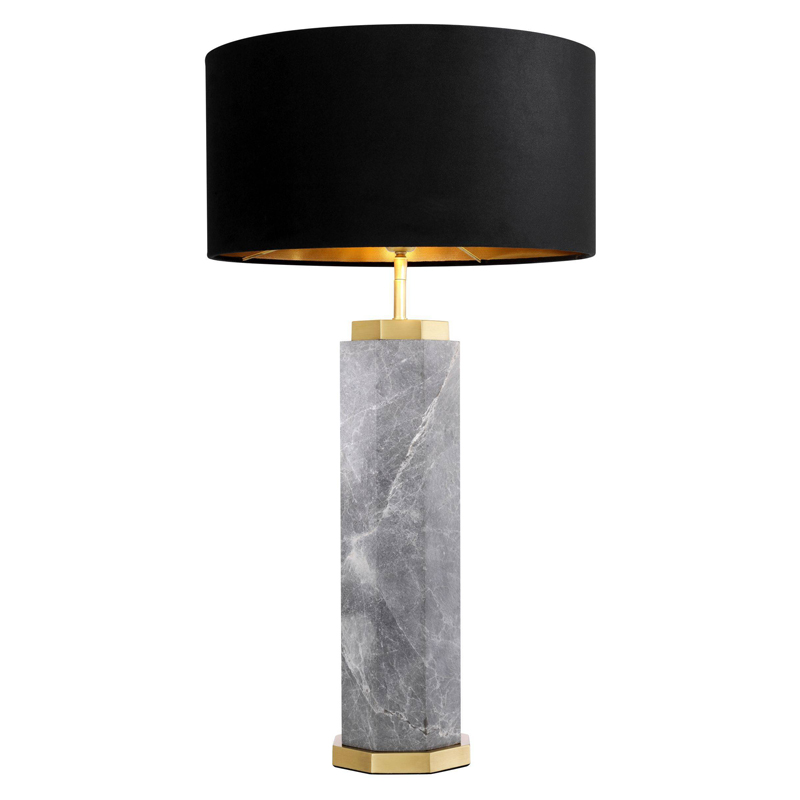 Настольная лампа Eichholtz Table Lamp Newman Grey Латунь Античная полированная Серый Черный в Краснодаре | Loft Concept 