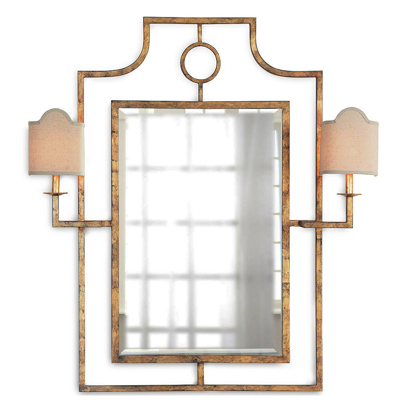 Зеркало с бра Mirror with Sconces Dairile Gold Золотой в Краснодаре | Loft Concept 