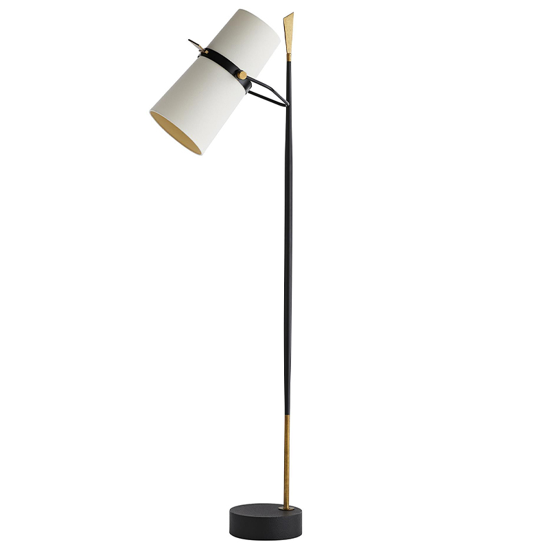 Торшер Arteriors YASMIN FLOOR LAMP Латунь Белый Черный в Краснодаре | Loft Concept 