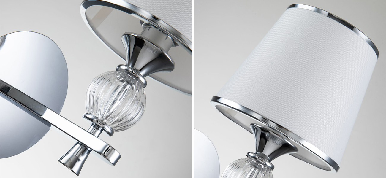 Бра цвета хром с тканевыми плафонами LUMINAIRE - фото