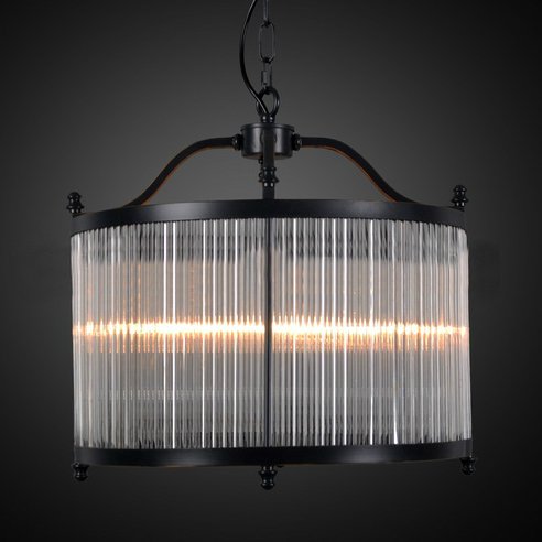 Люстра Glass Fringe Chandelier Round Черный в Краснодаре | Loft Concept 