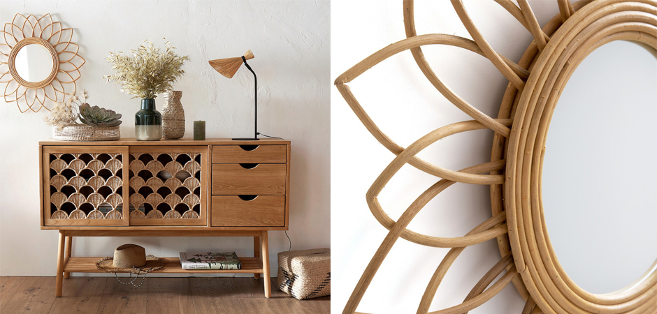Зеркало Mirror Rattan Flower II Зеркало Mirror Rattan Flower II - Loft-Concept в Краснодаре