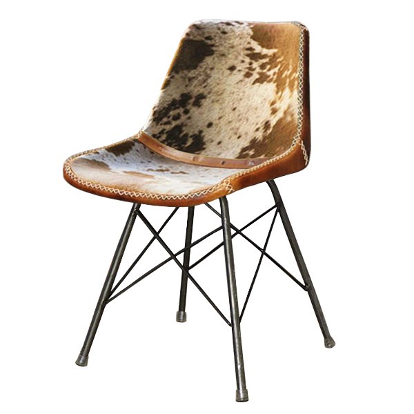 Стул лофт шкура коровы Cowhide Schoolhouse Chair Коричневый Черный в Краснодаре | Loft Concept 